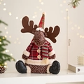 Christmas plush reindeer doll in red buffalo plaid outfit and hat, 45cm tall - Reindeer Older Brother (45cm)
