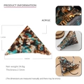 Minimalist triangular acrylic hair claw clip with brown tortoiseshell pattern details - Iridescent Green
