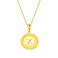 Collier doré en acier inoxydable avec incrustation en nacre et pendentif lettre X - Lettre X (S-P005-X)