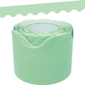 Detail of scalloped mint green bulletin board border stickers in a roll for classroom decor - 6CM*15.5M / Green