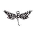 Antique silver dragonfly charm with intricate hollow wings for DIY jewelry making - Model 19015 (31*17mm) 1.4g