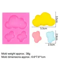 Pink silicone mold featuring three cartoon cloud shapes for fondant or clay crafts - No. 1 / Pink