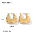 Orecchini geometrici a U minimalisti in oro con dimensioni di altezza di 2,1 cm - Oro Forma a U Geometrico (JDEH-287-2)