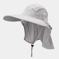 Close-up of the breathable mesh panel and sun protection neck flap on a hiking hat - One Size / Light Gray