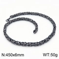 Dunkelgraue 6mm Byzantinische Halskette aus Titanstahl, Länge 450mm, Gewicht 50g - Halskette 45cm / Gunmetal