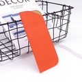 Portable bright orange leather eyewear sleeve with stylish slanted opening design - Orange