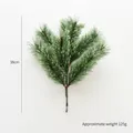 Green PE artificial pine needle branch for Christmas decor, 38cm height, 125g weight - Flowering Pine Pick