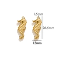 Golden stainless steel seahorse pendant charm for jewelry making with 26.5mm length - Gold Seahorse-534