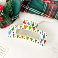 White Christmas hair claw clip with colorful holiday tree patterns for festive hairstyles - 8.5cm / White Colorful Tree
