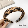 Padded leopard print satin headband in classic brown and black with 3cm width detail - 3cm Wide / Dark Coffee Leopard Hairband (3cm)