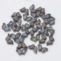DIY 15mm butterfly crystal glass beads with rainbow gradient finish for jewelry making - Half Gun Black Purple