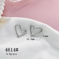 Orecchini a perno a forma di cuore in argento per gioielli fai da te, 16,5x14 mm - 4614# Argento Cuore Ciondolo