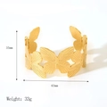 18k gold plated butterfly cuff bracelet with detailed wing engravings and 35mm width - 1094-Exquisite Butterfly Hollow Wide Cuff