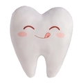 Cuscino di peluche bianco a forma di dente con ricamo cartoon decorativo - Occhi ammiccanti / 20cm