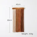 Bohemian wall hanging with gradient fringe and wood bar, 40cm x 80cm size - 40*80cm / Gradient Warm Orange Brown