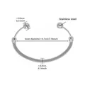Silver stainless steel mesh braided open bracelet with polished metal spheres - One Size / Woven Texture Ball Style (Z014) / Steel