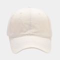 Detalle de gorra beige lavada con efecto desgastado y costuras de alta calidad - Beige