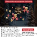 2025 Happy New Year static window sticker with red and gold balloons for festive glass decor - Small [55*40CM]