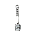 Antik-silberner Schaufel-Anhänger mit LOVE-Gravur für DIY-Schmuck und Halskettenbasteln - 1 Stück LOVE Pfannenwender Anhänger