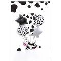 Cow print number 7 balloon set for kids birthday parties featuring cow shape and stars - Number 7