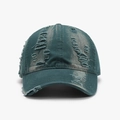 Gorra de béisbol vintage desgastada en verde azulado con detalles rotos para hombre y mujer - Ajustable / Verde