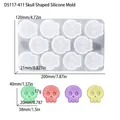 Flexible 11-cavity skull silicone mold for Halloween baking and DIY resin crafts - 11-Cavity Skull Mold