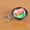 Portachiavi realistico a ciotola di udon giapponese con decorazione di pesce - Udon al Prosciutto con Portachiavi