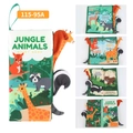 Jungle Animals soft baby cloth book with 3D animal tails for sensory early learning - Jungle Animals (Style A)