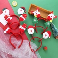 Christmas themed headbands with Santa, reindeer and snowman plush figures for kids - Christmas Plush Headband 1pc