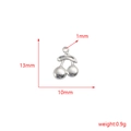 Detailed size and weight specs for silver cherry charm pendant with dimensions and 0.9g mass - Simple Polished Cherry Style (4#)