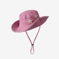 Cappello da cowboy rosa con stelle bianche e laccetto antivento regolabile - M (56-58cm) / Rosa