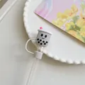 Cute bubble tea straw cover in light grey silicone for 10mm drinking straws - Grey Milk Tea / 10mm-Individual Package