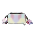 Colorful macaron gradient camera bag with wide strap and double zipper closure - Multicolor Gradient