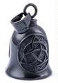 Ciondolo campanella punk in acciaio inossidabile nero con nodo celtico Triquetra - Nero (Pendaglio + Gancio a pressione)