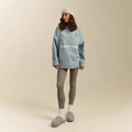 Sudadera oversize azul claro con efecto desgastado y estampado de letras moderno - S / Azul claro
