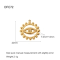 Dettaglio del ciondolo Occhio del Male placcato oro 18K con misura di 20mm - DFC72-Forma dell'Occhio Cava / Oro