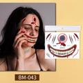 Halloween horror mouth and bleeding wound tattoo stickers set model BM-043 for party makeup - Style BM-043