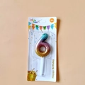 Number 6 birthday candle featuring a dreamy blue and purple gradient metallic finish - Number 6 / Green Pink Gold Gradient
