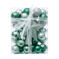 Green and silver Christmas ball ornaments set with tree top star in a gift box - Mint Green