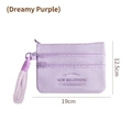Portafoglio da viaggio viola a tre strati in nylon impermeabile con cinturino da polso - Viola