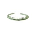 Light green matte hairband with chain texture and non-slip teeth for secure styling - 173 Chain Style / Green