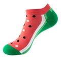 Watermelon pattern low-cut ankle socks with vibrant red and green knitting design - One Size (36-44) / C45 Watermelon Slice