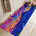 Psychedelic abstract sunset pattern long flannel non-slip floor mat for kitchen - 40x60cm / Style 2-Abstract Mountain Sunset Psychedelic Style