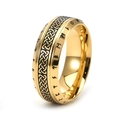 Vintage gold Celtic knot Viking rune ring in stainless steel for men's nordic style - US 6 / Gold