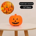 Halloween pumpkin lantern with sound effect, orange plastic decor 13x10cm size - 13*10cm / With Sound Effect