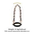 White and grey woven floral handle strap with gold clips for Stanley water bottle - K68824 Black Woven