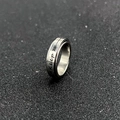 Silver rotatable stainless steel stress relief ring with Keep engraving and matte finish - Silver Keep Lettering
