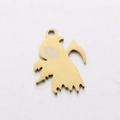Golden Grim Reaper pendant made of stainless steel for Halloween jewelry making - Skeleton Ghost / Gold