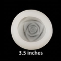 3.5 inch white 3D rose flower silicone mold with detailed petals for DIY crafts - No. 6 3.5 Inch Transparent