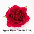 Five pack of large 9.7cm artificial red silk roses for wedding cake and party decor - High-grade Simulation Rose / Red